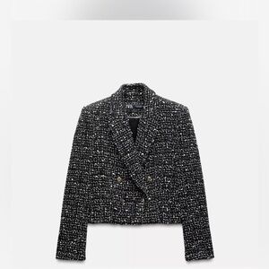 Zara cropped tweed blazer